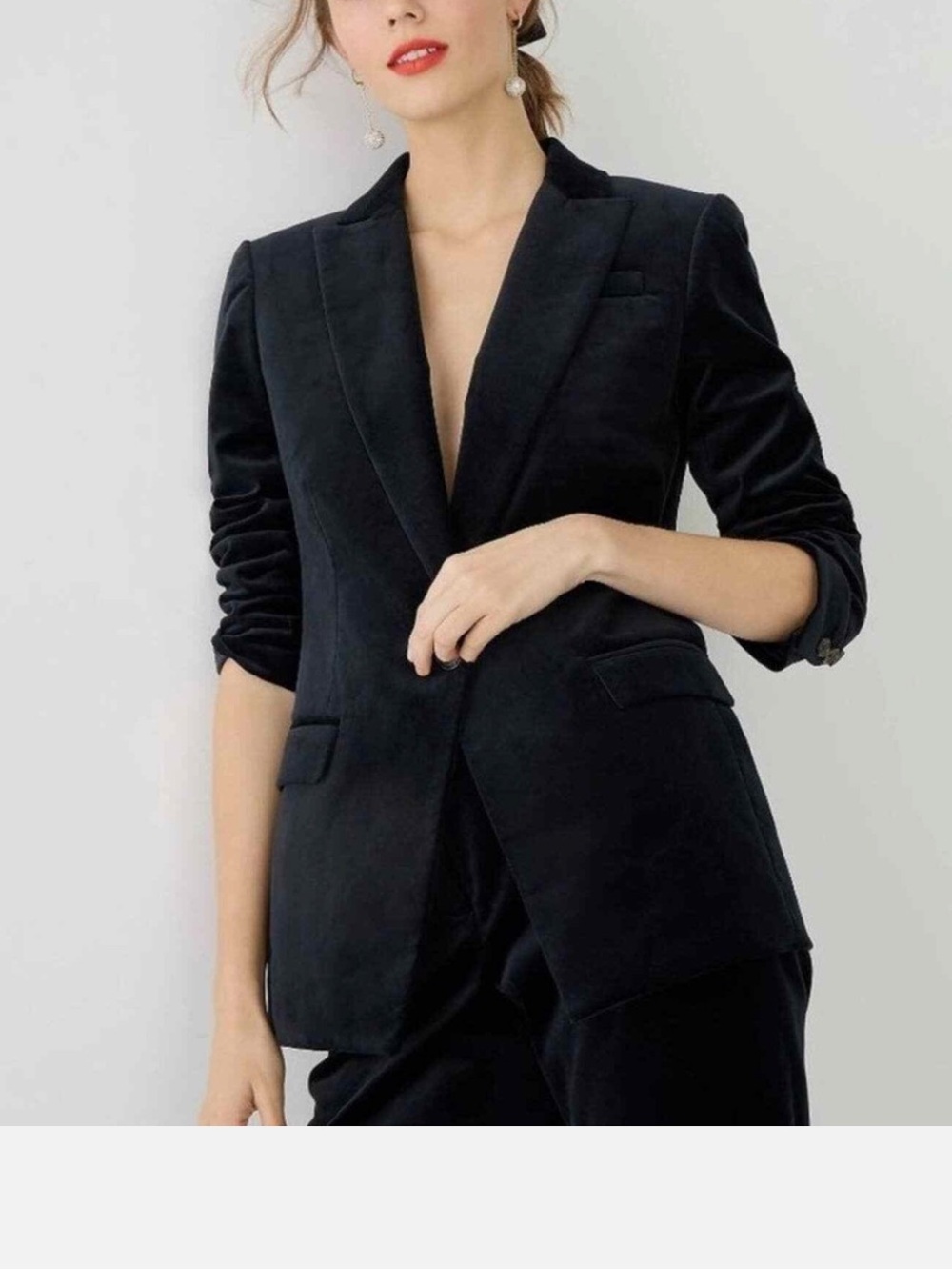 J. Crew Willa Blue Velvet Peak Lapel One-Button Blazer Size 12